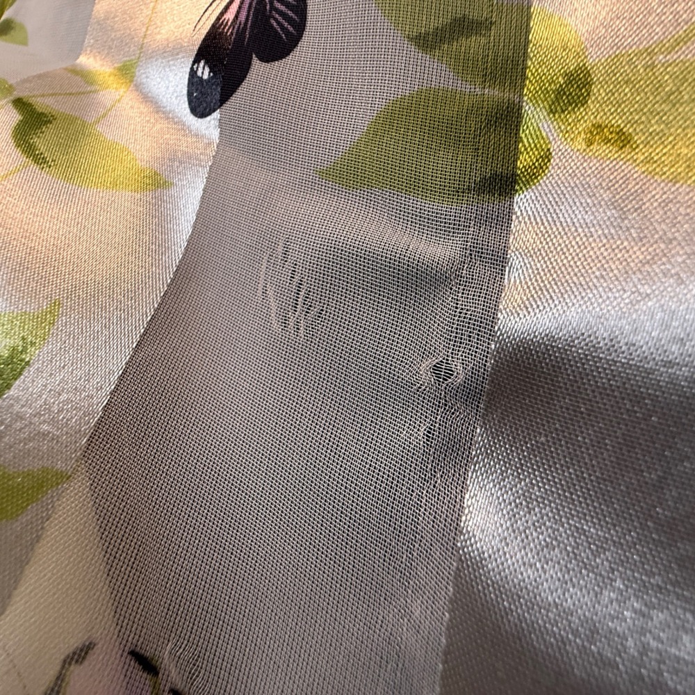 Two Sheer Scarves Clover‎ Butterfly Floral Print - Picture 6 of 13